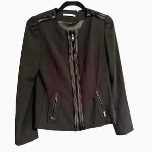 Tahari Women's Black Full Zip Long Sleeve Short Blazer